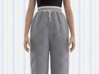 Racerback top and quilted trouser Low-poly 3D model