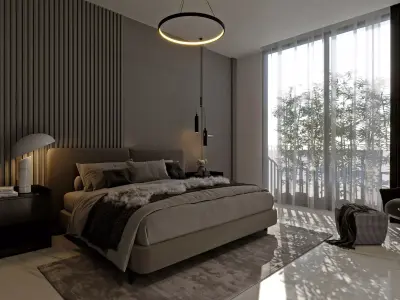 modern luxury bedroom-No 2 Low-poly 3D model