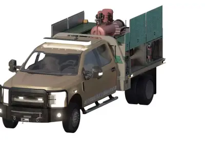Detailed rescue truck with equipment and interior 3D model
