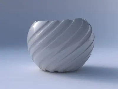 Bowl compressed 2 with twisted smooth ribbons 3D print model