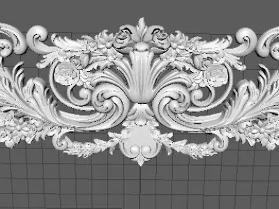 Central decor ornament for furniture 3D model 1055