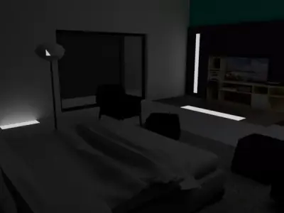 Luxury Mansion night 3D print model