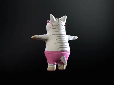 Cat in Glass Low-poly 3D model