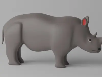 Cartoon Rhinoceros Rhino 3D model