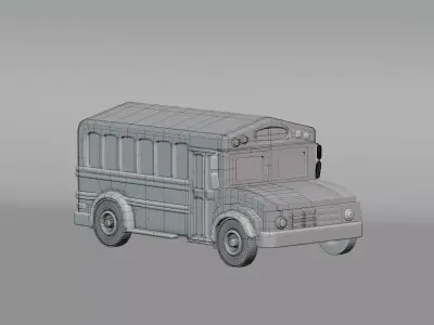 Cartoon School bus Low-poly 3D model