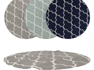 Round Rug Set 80 3D model