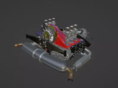 PORSCHE 911 SC Motor and Gearbox 3D Printable 3D print model