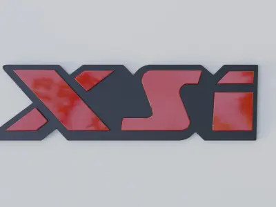 Peugeot 106 XSi Badge Low-poly 3D model