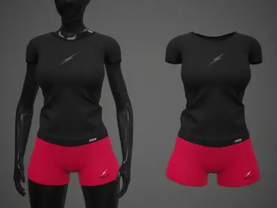 Female Sportswear gym clothing PBR 2 Low-poly 3D model