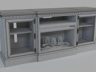 Fireplace TV Stand 3D model