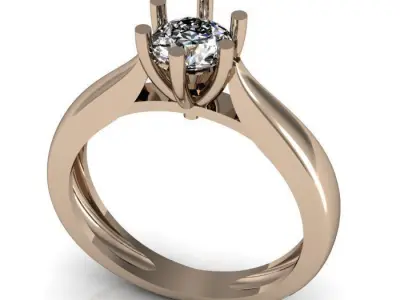 solitair ring 3D print model