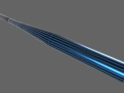 PBR Baseball Bat Blue Low-poly 3D model