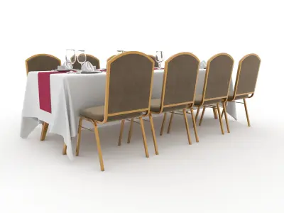 Banquet Table and Chair 82 3D model
