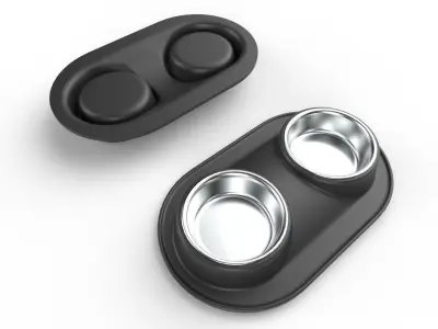 Pet Bowl M12 - with STL Low-poly 3D model