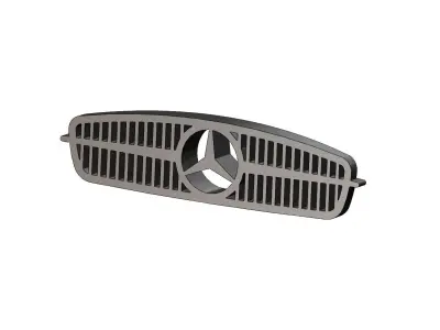 Ribbed Mercedes 300SL front grille gullwing relief 3D print model