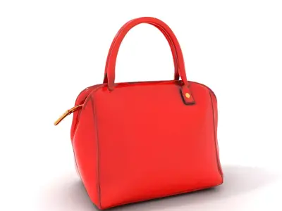 Vibrant Red Handbag model pack Low-poly 3D model