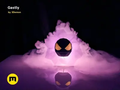 Gastly Low Poly Vapor Decoration 3D print model