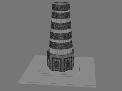 Burana brick tower 3D model