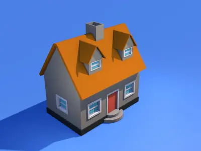 Cartoon House Low-poly 3D model buy