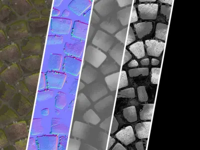 Pavement Materials 33- By Water and Mud Pbr 4k Seamless Texture