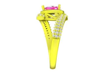 51785 luxury fashion diamond pear women ring 3D print model