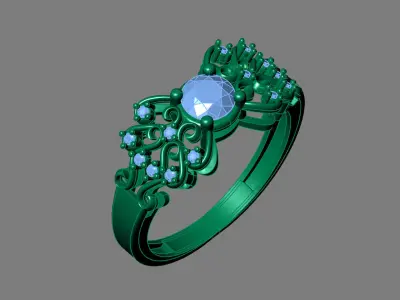 Rings for Women Womens Rings Stone Ring Ready STL 3DM Models  3D print model 16