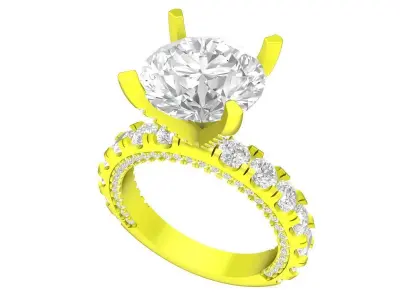 7309 luxury korean style diamond engagement ring 3D print model