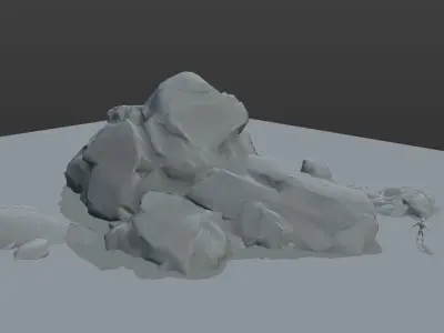 Modular Rocks - Blockout mesh Free low-poly 3D model