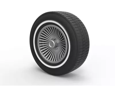 Car wheel 4 3D print model