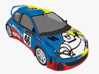 Rally Car Low Poly Low-poly 3D model