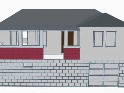 Contemporary Brick House 1-64 S Scale 3D print model