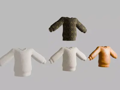 Realistic T Shirt Collection Game Ready 3D Model 3D model
