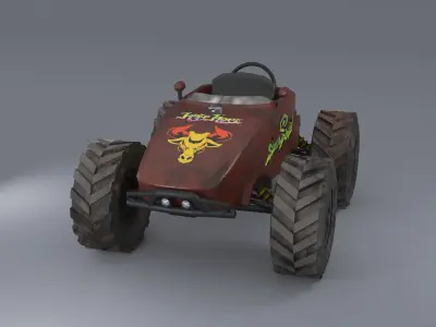 low poly  monster truck Free low-poly 3D model