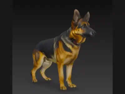 3D German Shepherd Dog Model 3D model