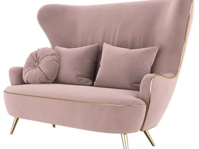 Wingback Tom Dixon Sofa Milia Shop premium 3d model Low-poly 3D model