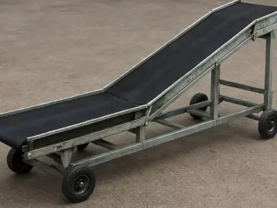 Mobile Conveyor Belt 3D Model Industrial Material Handling Low-poly 3D model