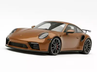 Porsche 911 Turbo S 992 Low-poly 3D model