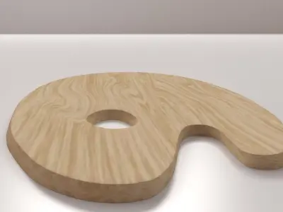 Wooden Artist Palette 3D model