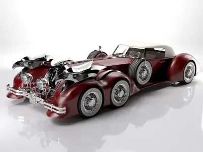 Old classic car prototype 3D model