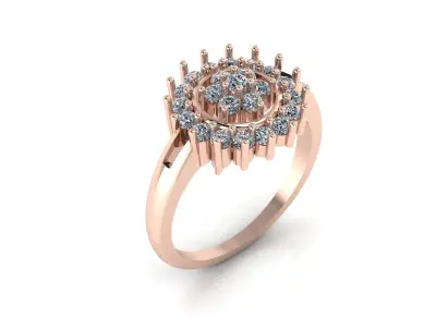 Jewelry Diamond Ring 3D print model