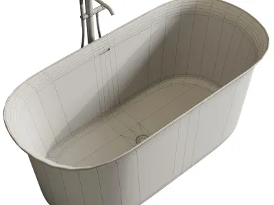 Triton Freestanding Stone Bath 1500mm Low-poly 3D model