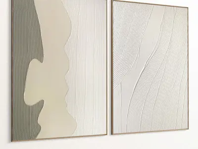 Plaster Two Photo Frame 364 Low-poly 3D model