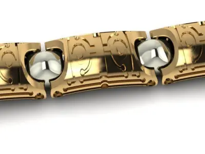 Mens bracelet ring is ready for printing 3D print model