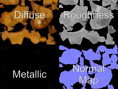 Fluffy Teddy Bear with Bow Model Pack Low-poly 3D model