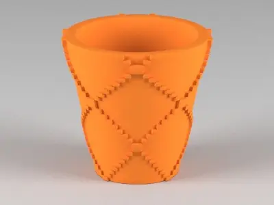 miniature flower pot 02 3D print model