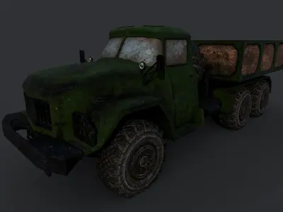 ZIL-131 LowPoly old truck Low-poly 3D model