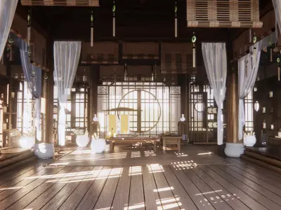 3D The academy in the bamboo forest model 3D model