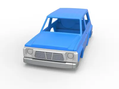 Shell of vintage SUV Scale 1 to 25 3D print model