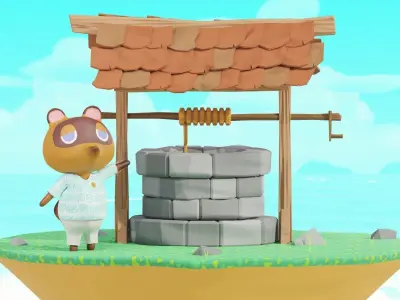 Pozzo Water Well Low Poly Free low-poly 3D model