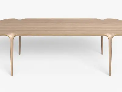 Vortex Wood Table Low-poly 3D model